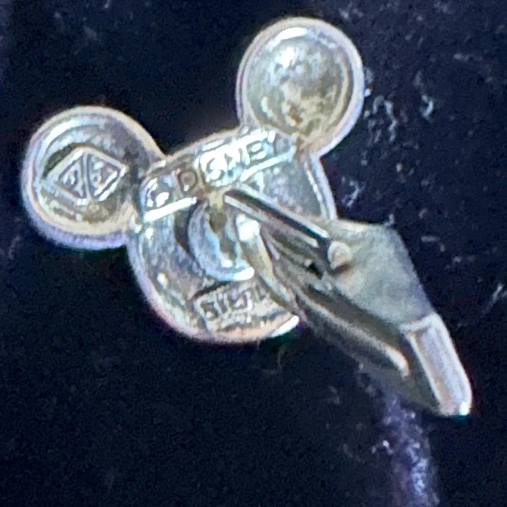 VINTAGE DISNEY MICKEY MOUSE CUFFLINKS SIGNED JUDITH JACK STERLING & MARCASITE